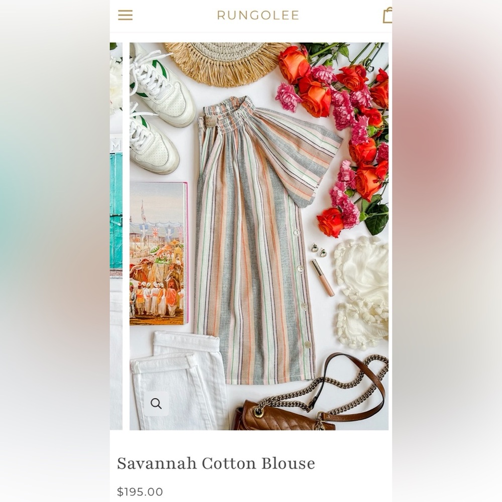 Rungolee Savannah Cotton Blouse | XS (runs generous per brand) - Picture 3 of 9